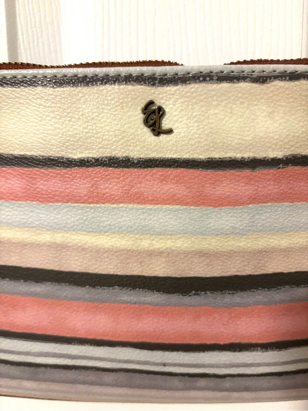 Boho Elliott Lucca Multicolor Striped Crossbody Bag Boho Leather Trim